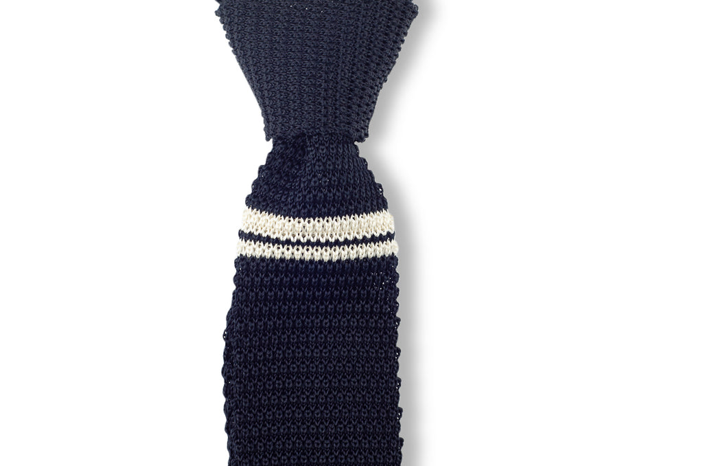 青紺 美品 BORRELLI Cotton knit tie 青紺 美品 BORRELLI Cotton knit tie 青紺 美品 BORRELLI Cotton