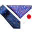 Blue Medallion Tie Set with Pocket Square and flower lapel pin from Ocean Boulevard