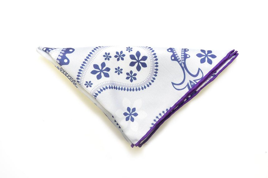 Ocean Boulevard Purple Paisley Silk Pocket Square